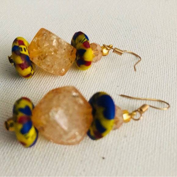 Colorful African beaded Earrings - Picture 2 of 2